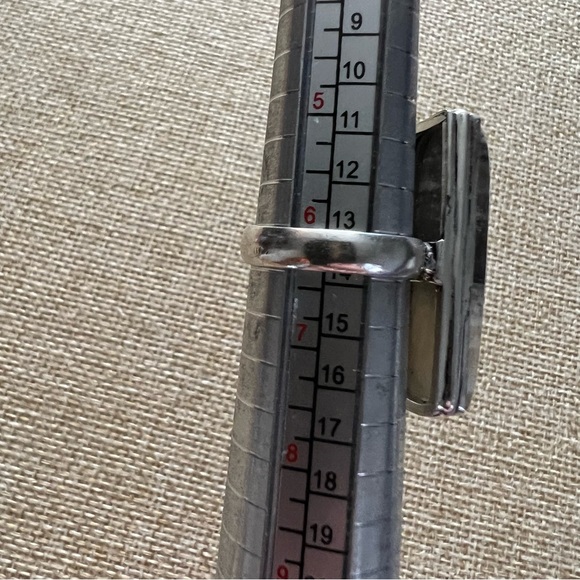 New Zebra Laguna Calcite Stone Silver Overlay Ring Size 6.25 - Picture 6 of 7